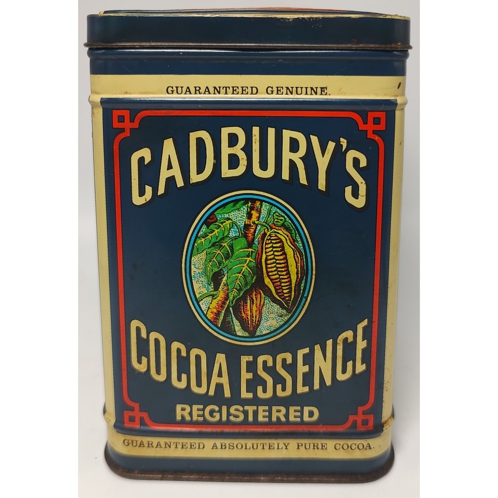 Vintage Cadburys Cocao Essence Tin Hinged Lid Chocolate Collectible 1977